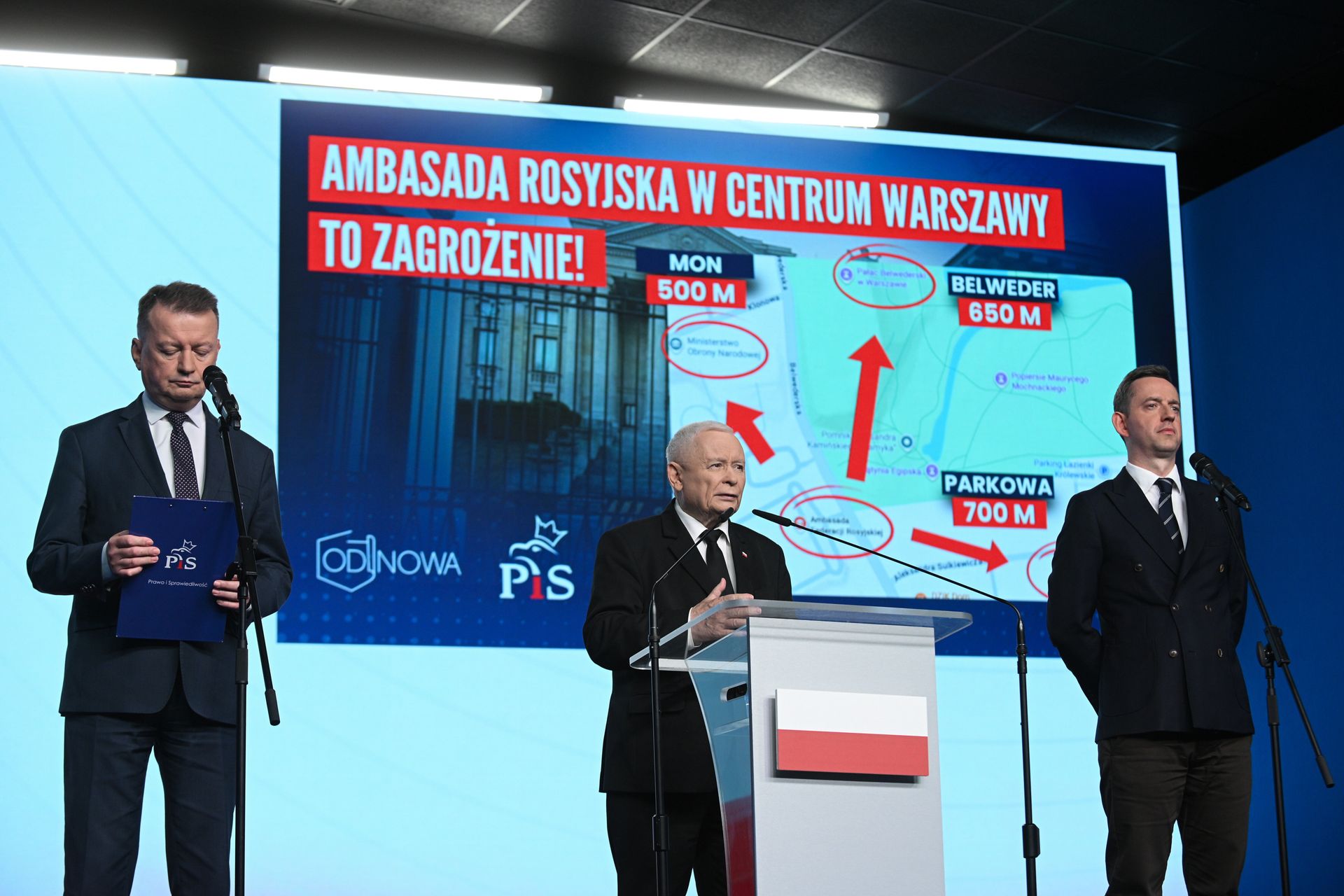 PiS chce zmiany miejsca ambasady rosyjskiej. Kaczyński tłumaczy