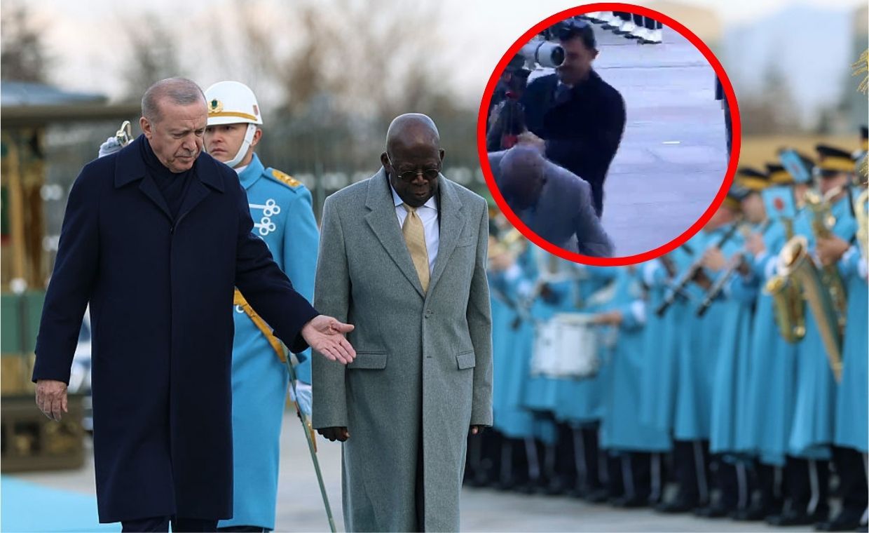 Szedł obok Erdogana. Nagle upadł. Jest nagranie