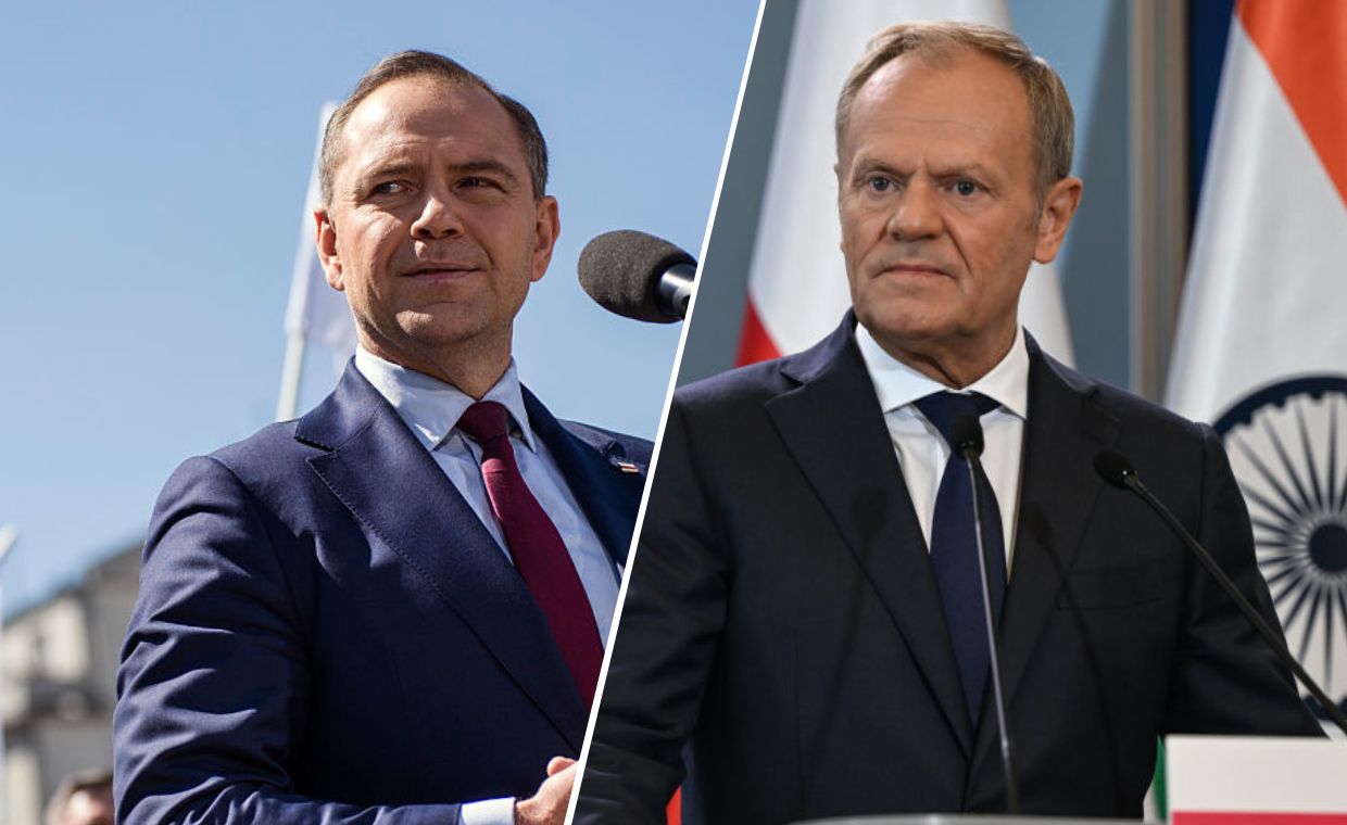 Tusk ostrzega przed Nawrockim. "Otwórzcie szeroko oczy"