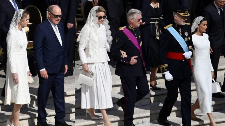 Księżna Charlene, królowa Letizia i królowa Matylda emanują elegancją na mszy inauguracyjnej papieża Leona XIV