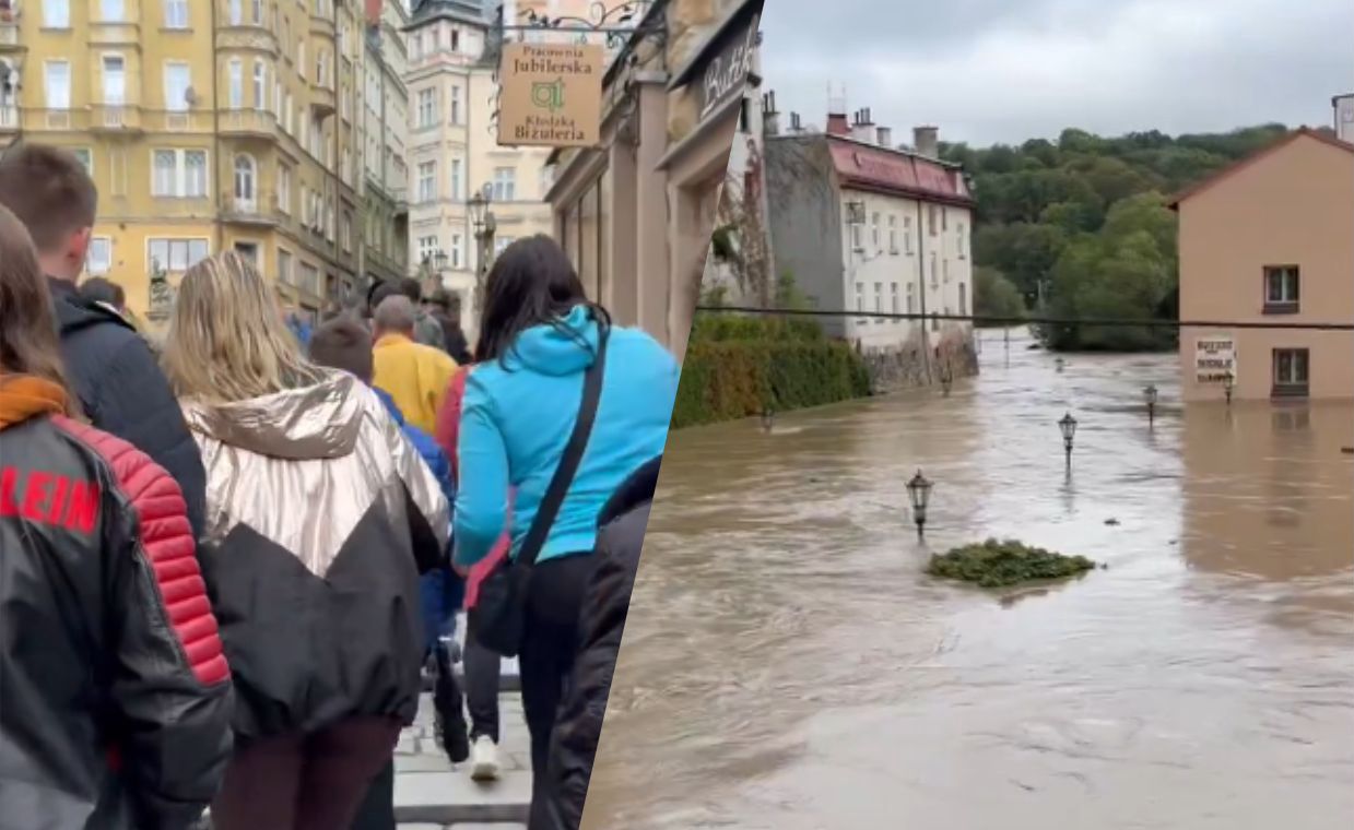 Nagranie z Kłodzka. Ratownicy musieli przeganiać ludzi