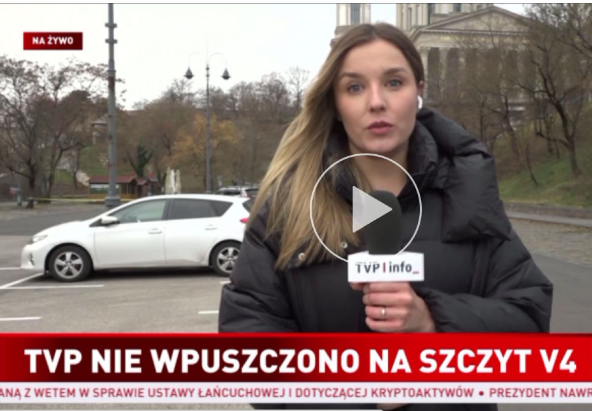 TVP niewpuszczona na szczyt z Nawrockim. Relację przeprowadzili z parkingu