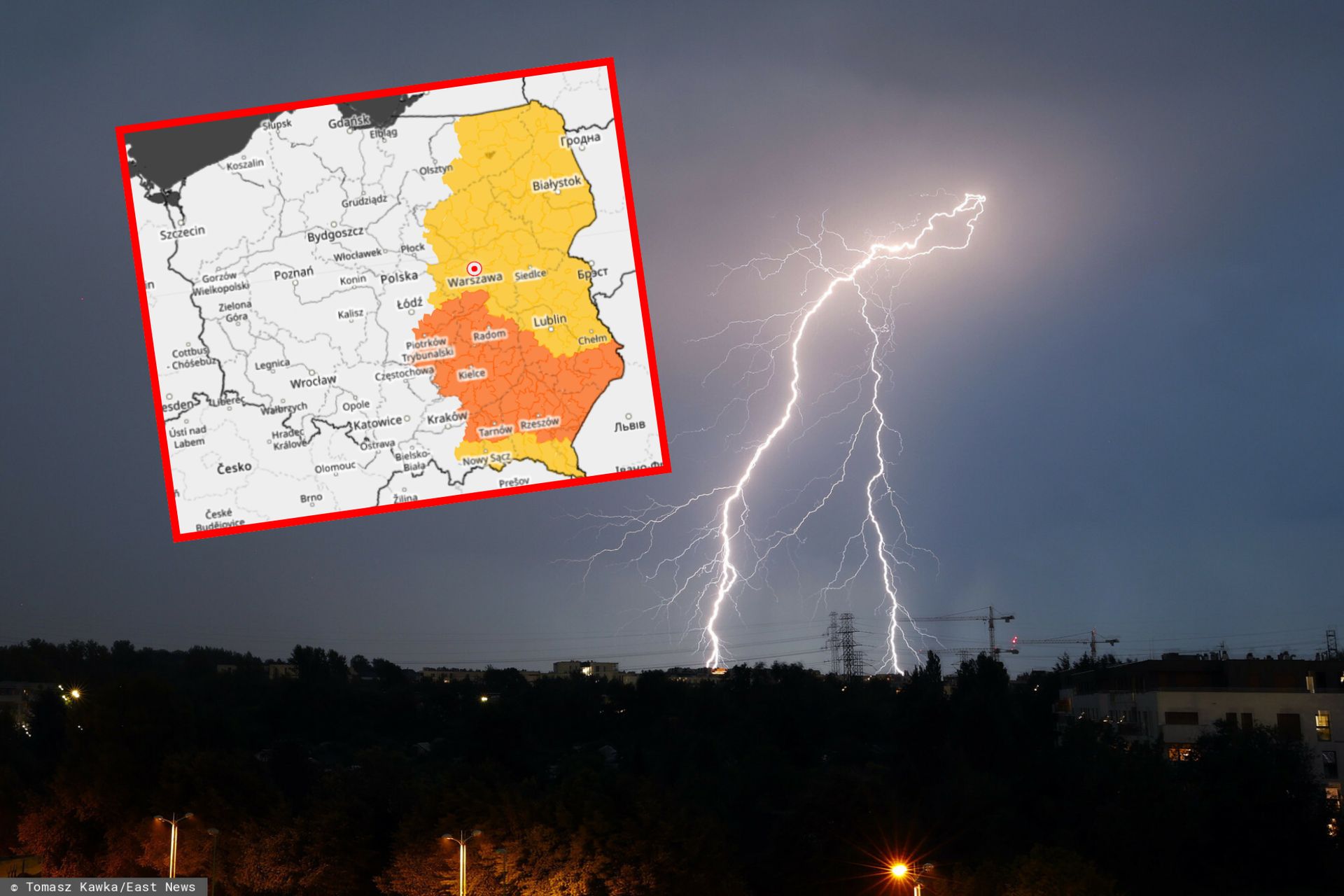 Zagrzmi na wschodzie Polski. Są ostrzeżenia