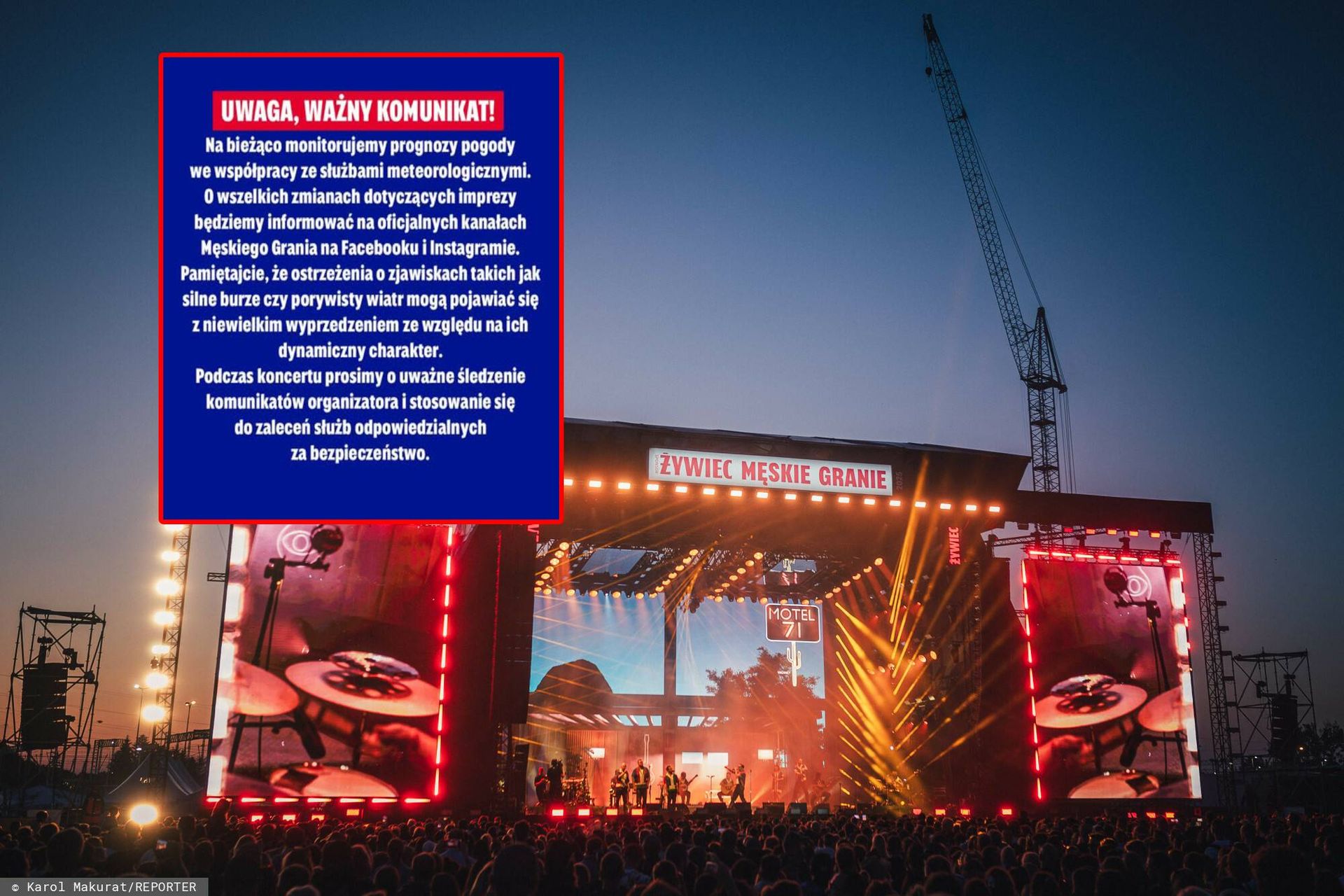 Koncert Męskiego Grania w Gdańsku przerwany. Powodem gwałtowne załamanie pogody