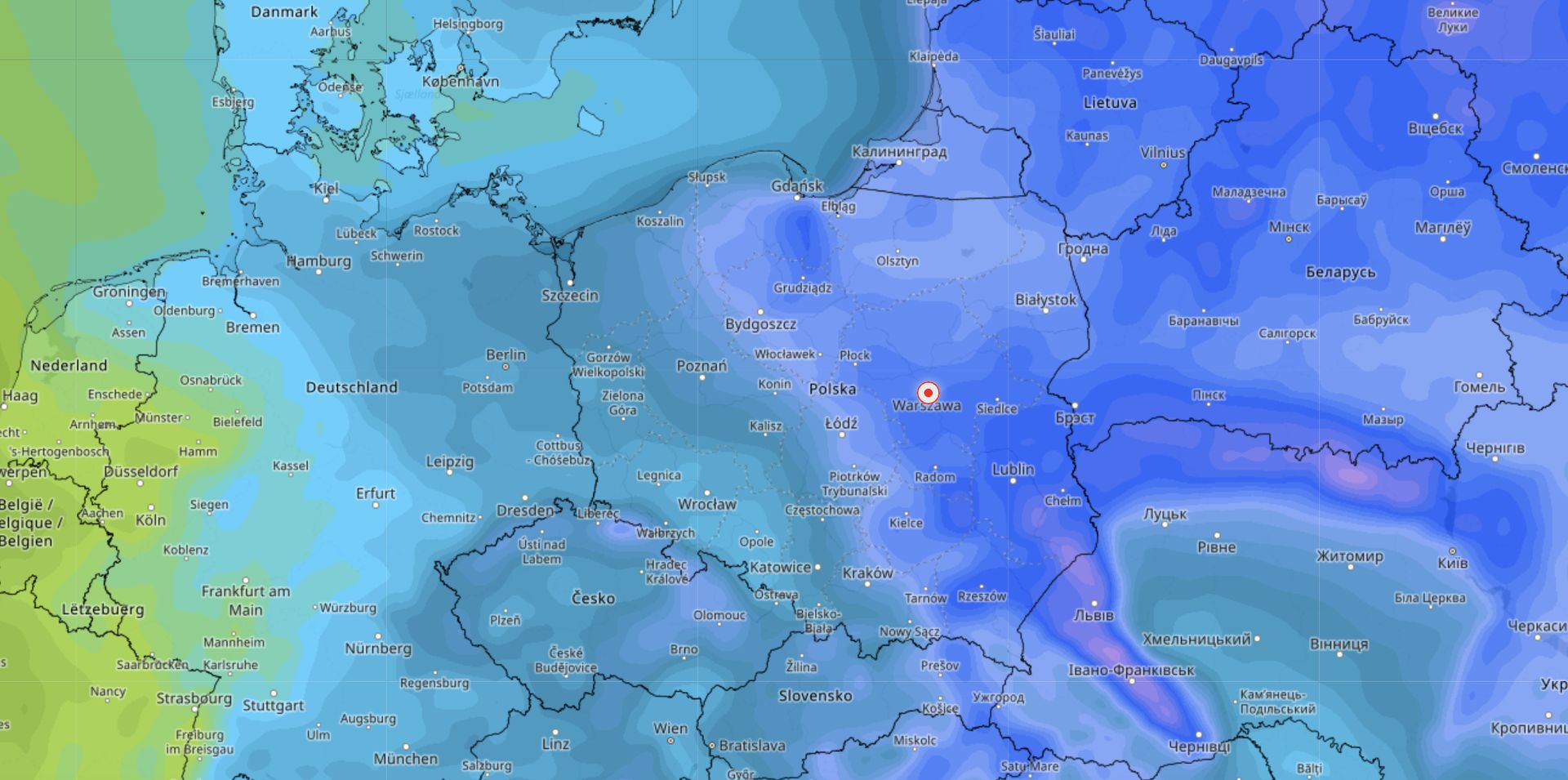 Fioletowe plamy mrozu nad Krakowem i Suwałkami. Termometry wskażą choćby -20 st. C.