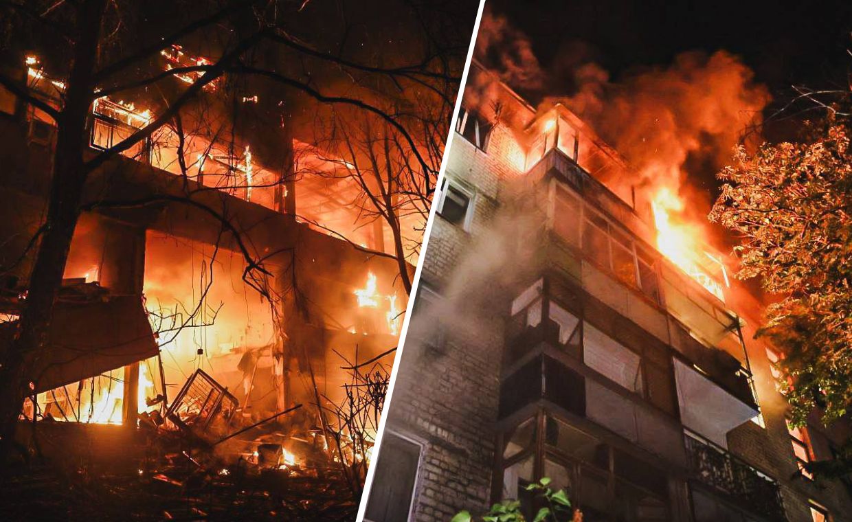 Działo się w nocy. Charków w ogniu po ataku dronów