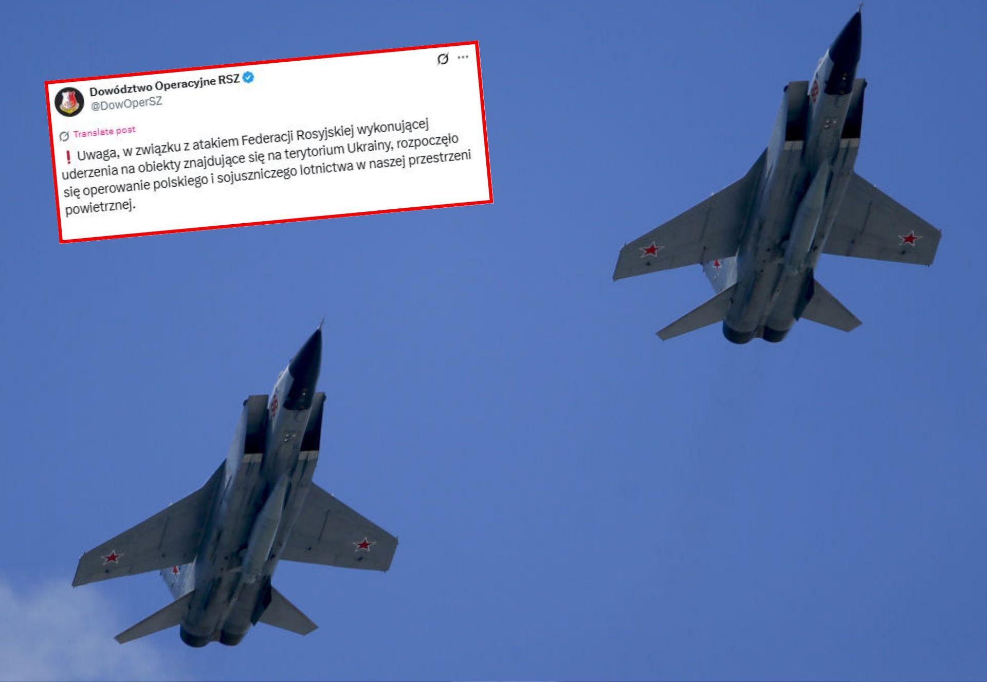 Poderwano myśliwce w Polsce. Rosyjskie MiG-i nad Ukrainą