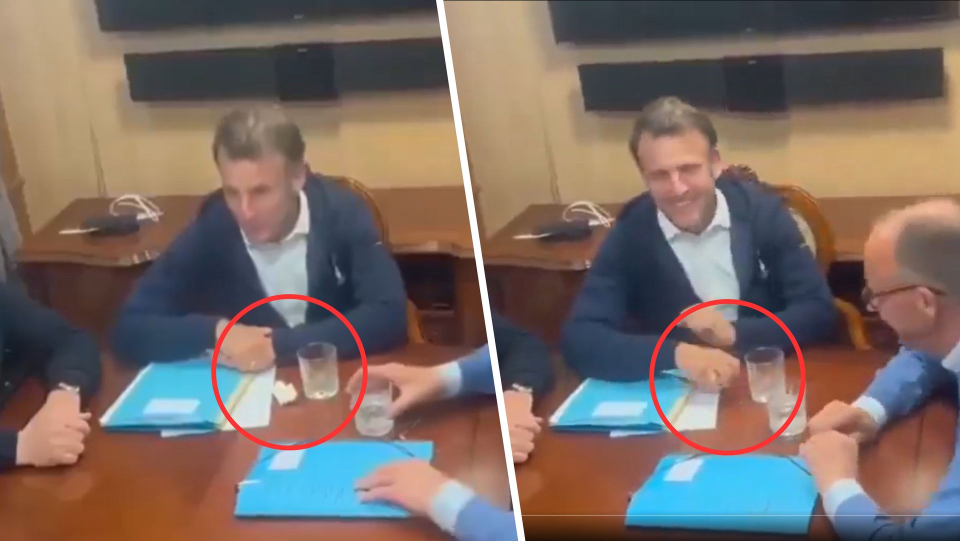 Macron był zakłopotany. Wszystko nagrały kamery