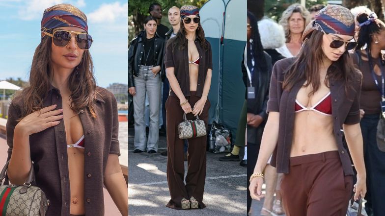 Cała w Gucci Emily Ratajkowski prezentuje w Cannes WYRZEŹBIONY BRZUCH