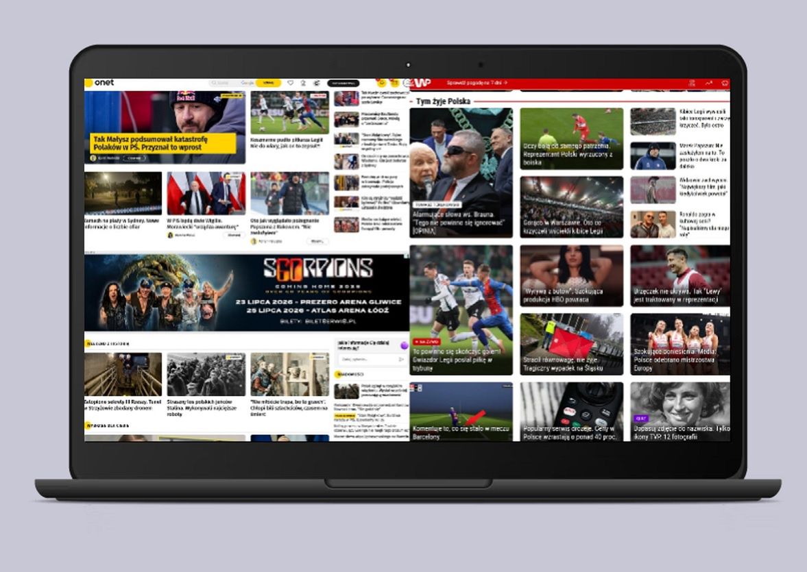 Piętnastka portali. Interia na czele, Wp.pl i Onet.pl przyciągają na dłużej