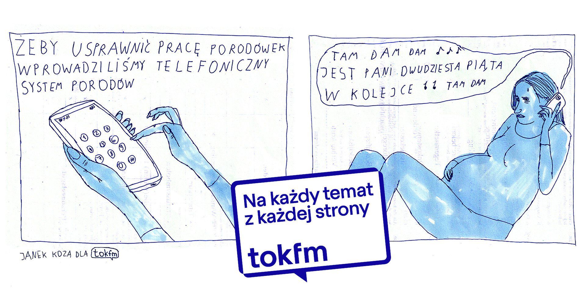Rysubki Janka Kozy reklamują TOK FM