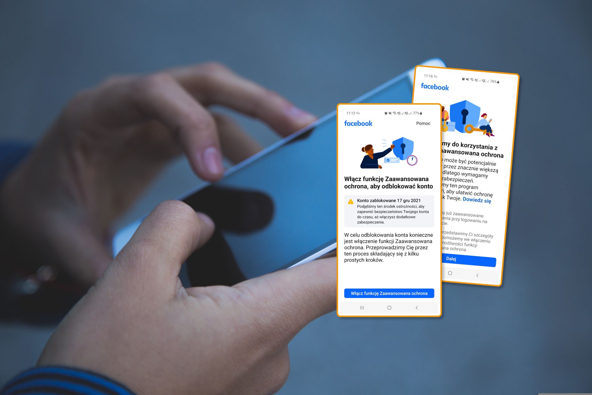 Blokada konta na Facebooku. "Włącz funkcję Zaawansowana ochrona"
