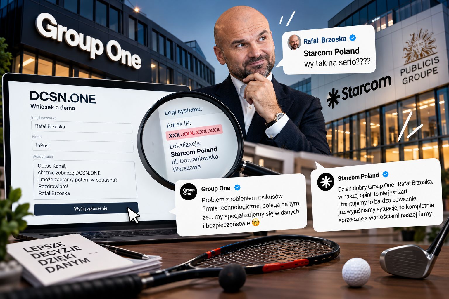 Ktoś podszył się pod Rafała Brzoskę. Group One wskazuje na Starcom, agencja odpowiada