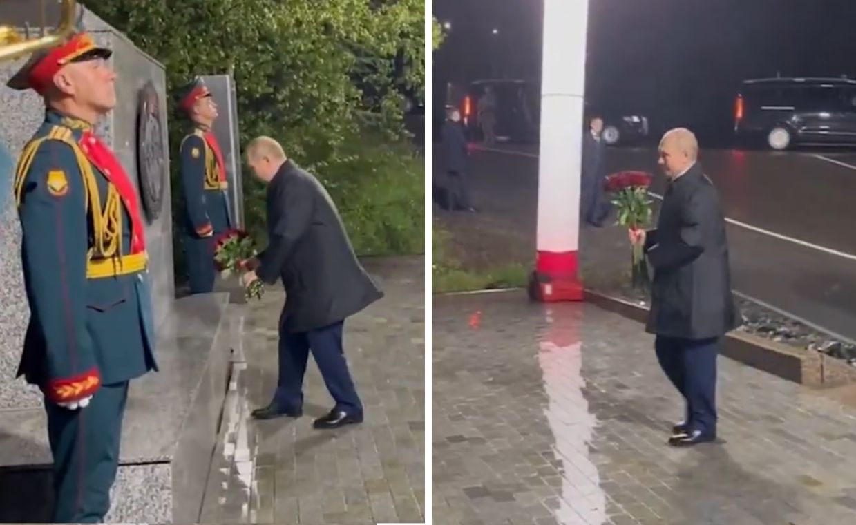 Putin złożył kwiaty przed wylotem. Upamiętnia współpracę z USA