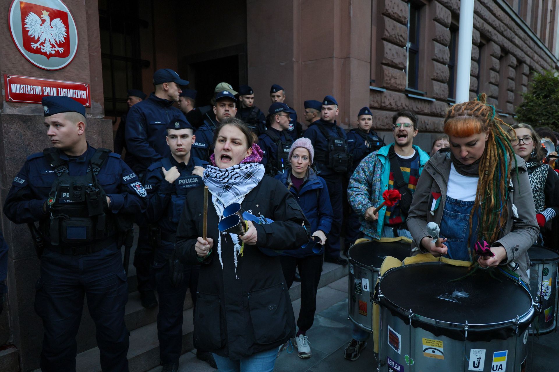 Protest „Solidarni z Palestyną” przed MSZ. Interweniowała policja