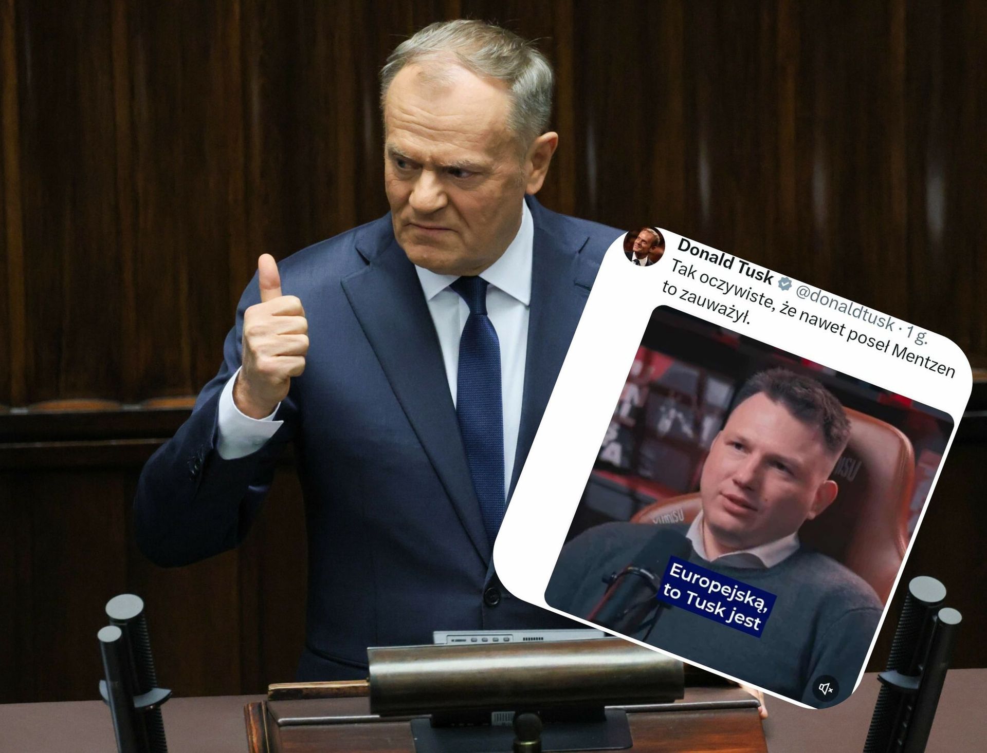 "Mentzen to zauważył". Tusk niespodziewanie udostępnił jego nagranie