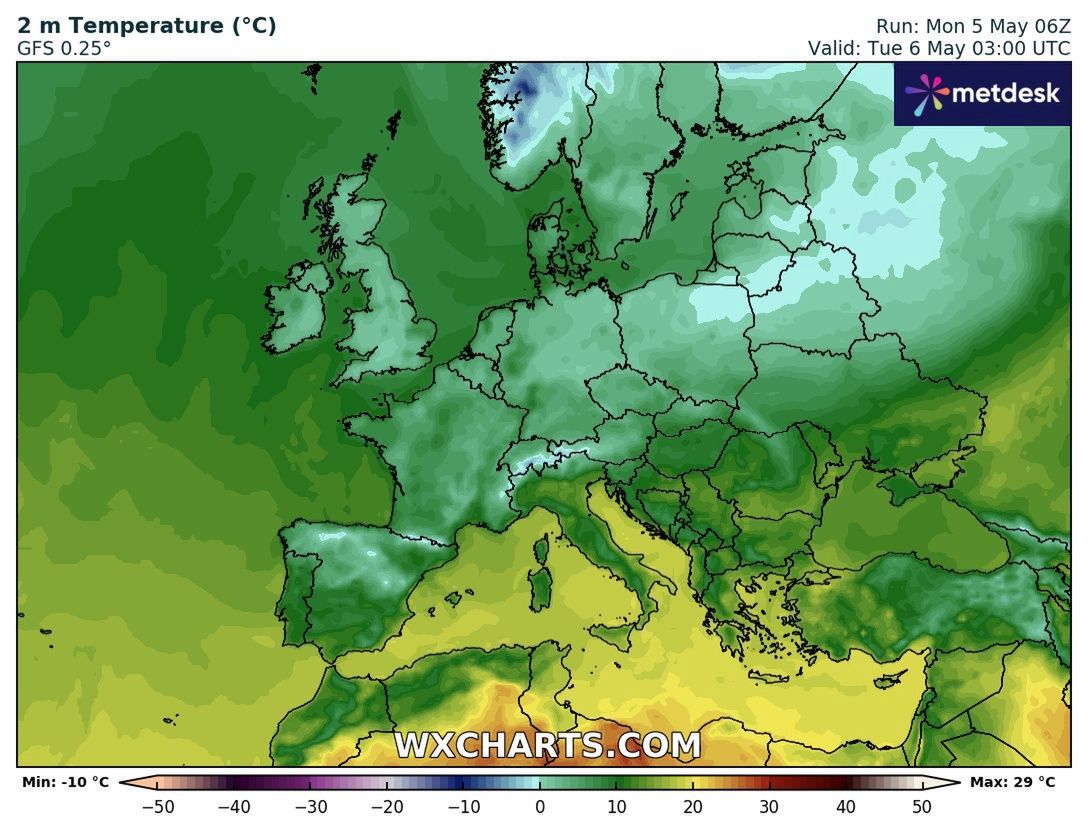 Antycyklon Riccarda. Przynosi zimną wiosnę do Polski