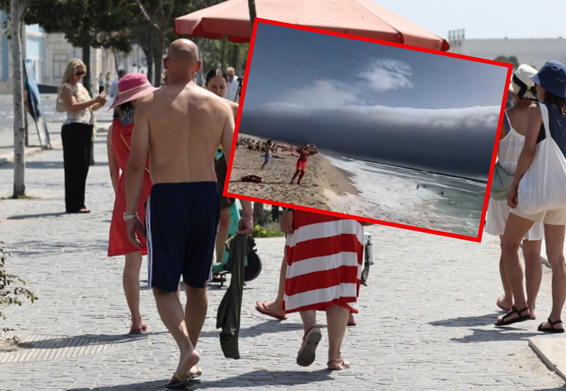"Tsunami roll" nad Portugalią. Potężna chmura przeraziła plażowiczów