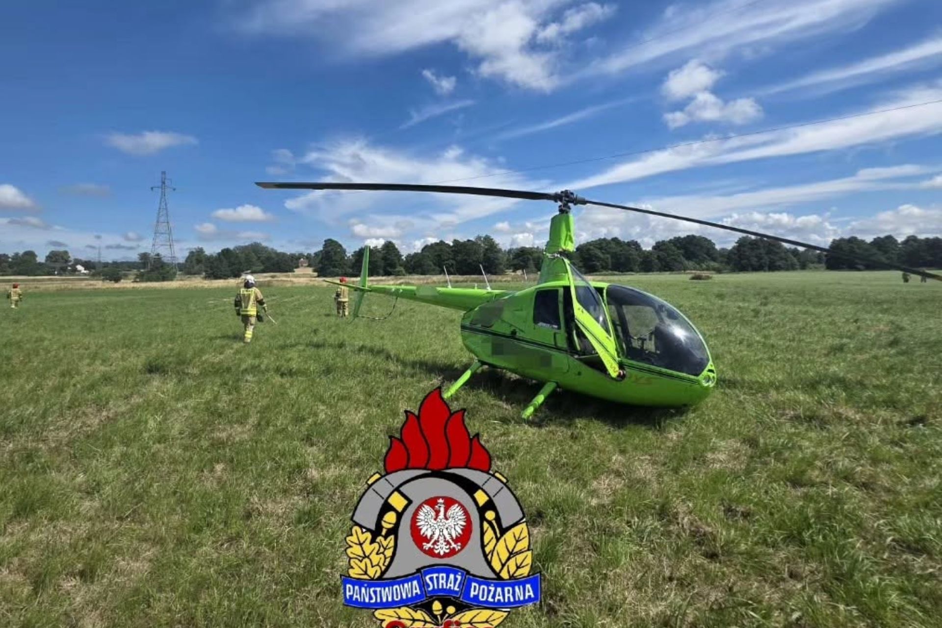 Incydent z helikopterem. Uszkodził linię i wywołał pożar