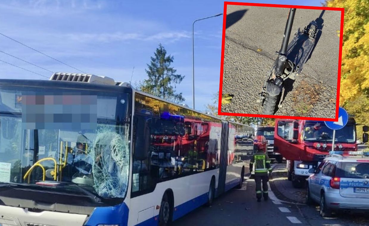 Autobus potrącił 14-latka na hulajnodze. Interweniował LPR