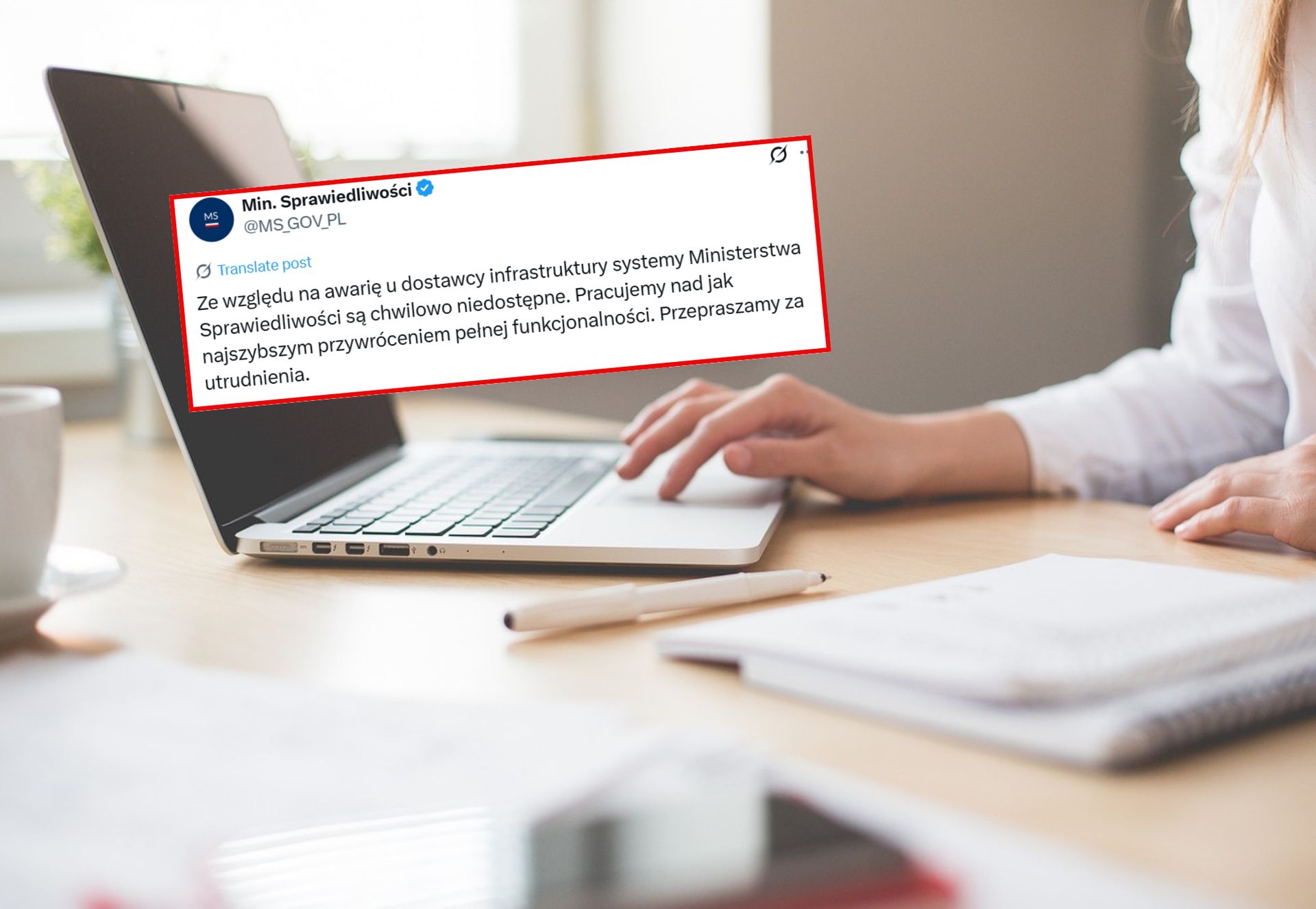 Awaria w Ministerstwie Sprawiedliwości. Niedostępne m.in. KRS i KRZ