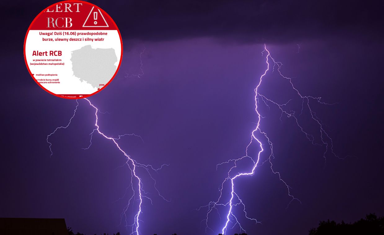Burze i intensywne deszcze na południu Polski. Ostrzeżenia IMGW i RCB