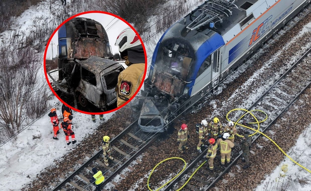Dwa pociągi uderzyły w samochód. Paraliż na kolei, dramatyczne zdjęcia