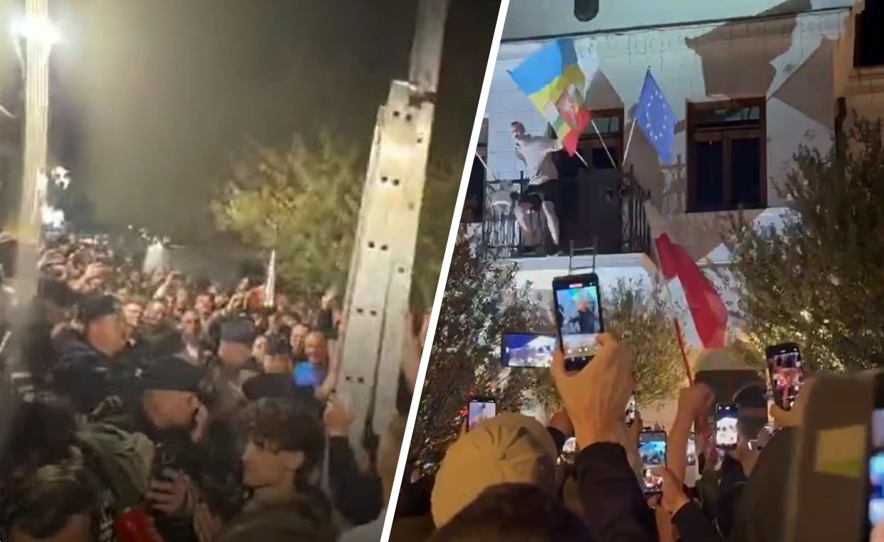 Skandal na wiecu Brauna. Mężczyzna zdjął flagę Ukrainy