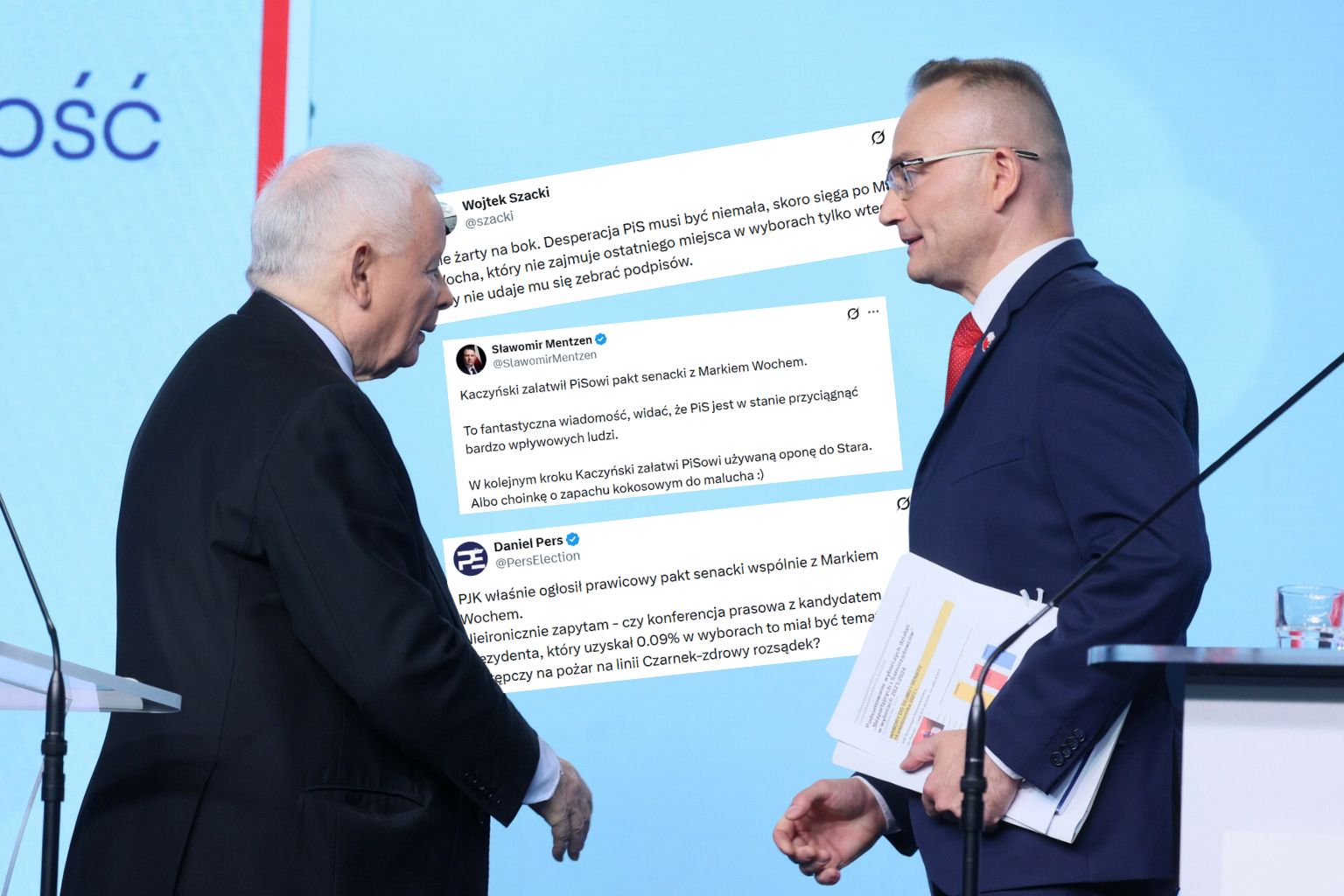 Sojusz Kaczyńskiego z Wochem. Fala komentarzy. "Desperacja"