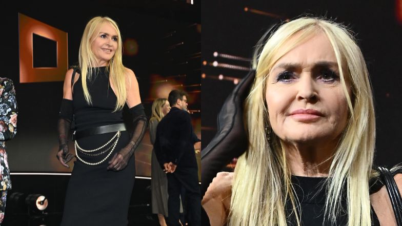 Monika Olejnik w czerni zadaje szyku w sandałkach za 5 tysięcy złotych podczas gali Polskiej Rady Biznesu