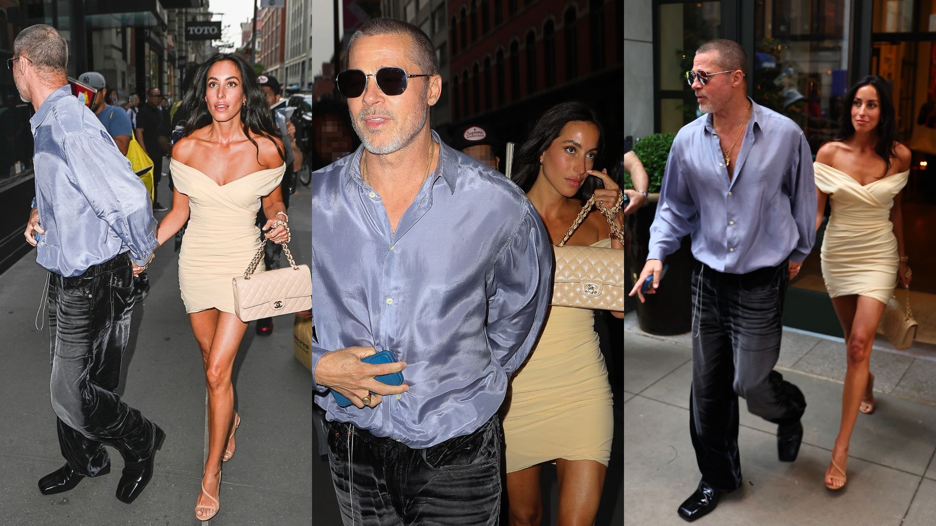 Elegancik Brad Pitt i wymachująca torebką młodsza od niego o 27 lat Chanel Ines de Ramon wybrali się na randkę