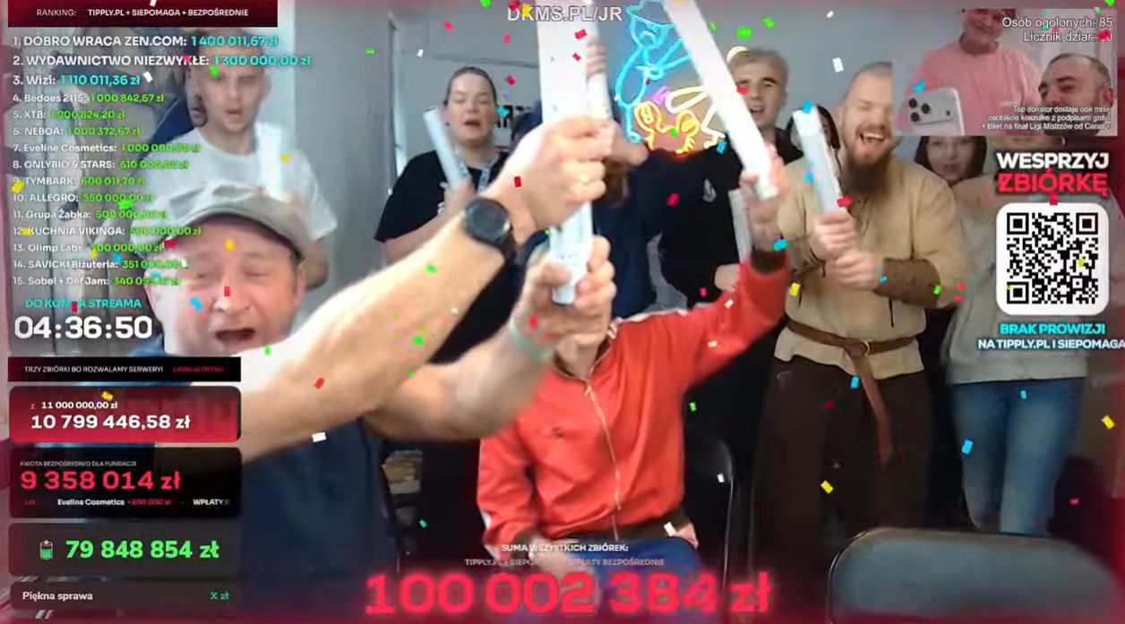 Stream Łatwoganga rekordowy na polskim YouTube. Zebrano już ponad 110 mln zł