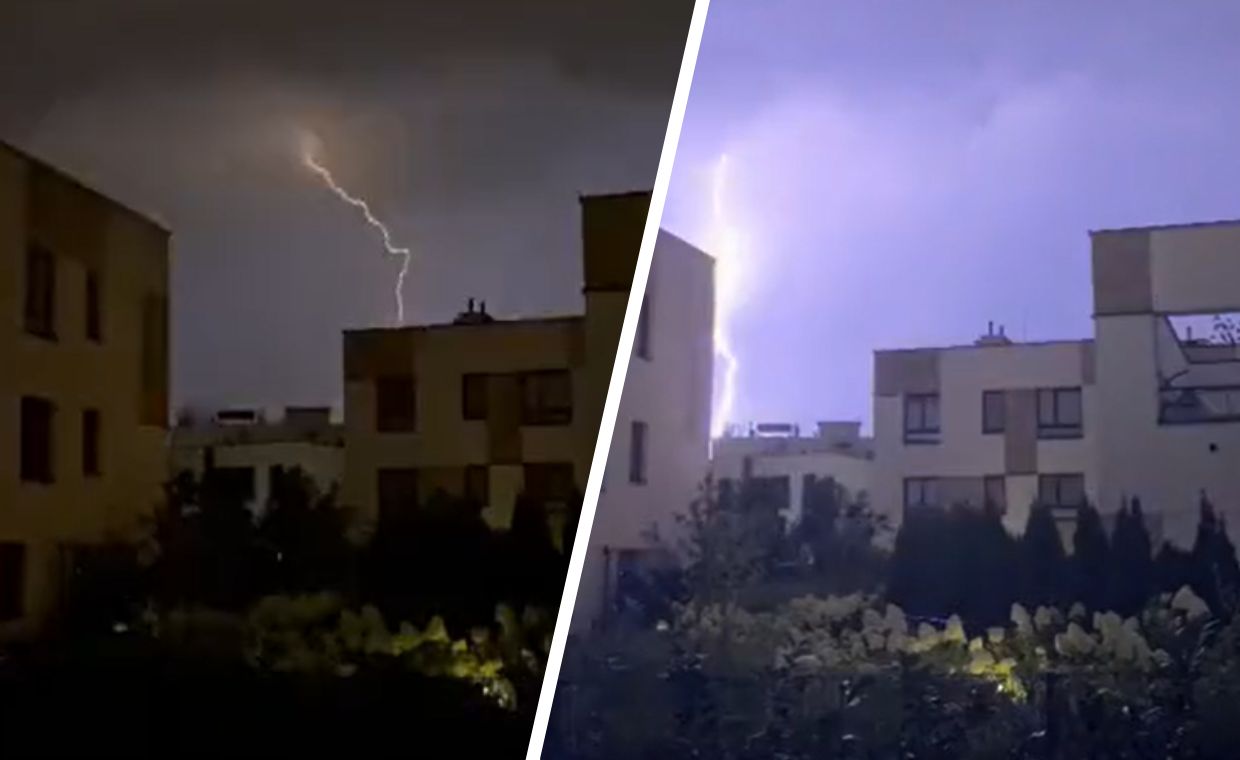 Front burzowy nad Polską. Superkomórka burzowa nad Warszawą. Nagranie