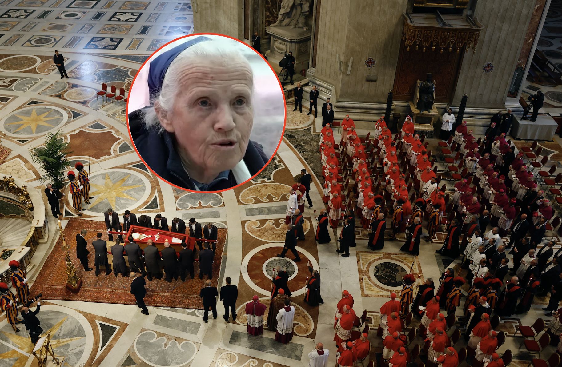 Siostra Geneviève łamie zasady. Stanęła przy trumnie papieża Franciszka
