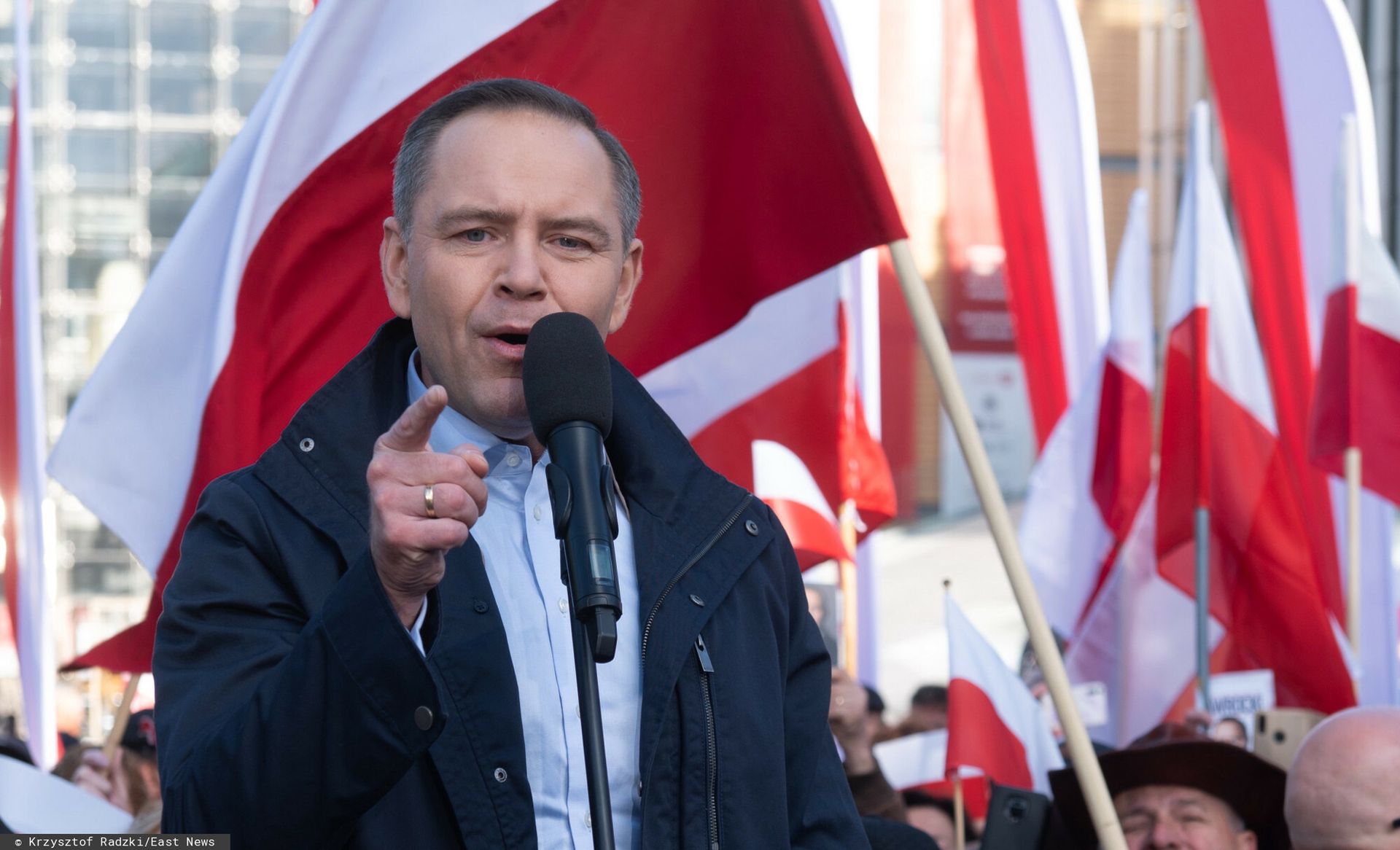 Nawrocki mówił o PSL. Tłum skandował: hańba