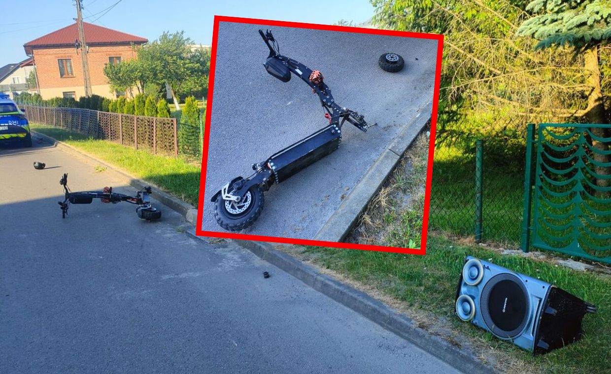 13-latek siedział na głośniku muzycznym. Znów wypadek z hulajnogą