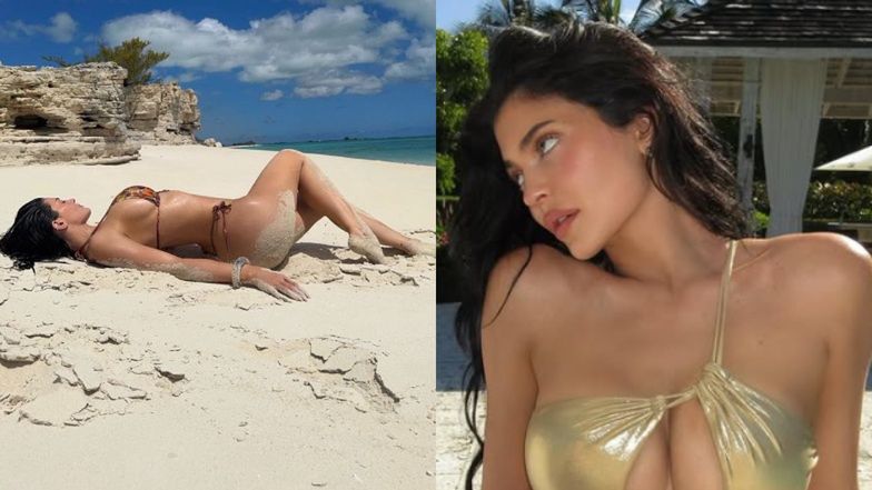 Wyrzucona na brzeg Kylie Jenner wypina pośladki umorusane piaskiem