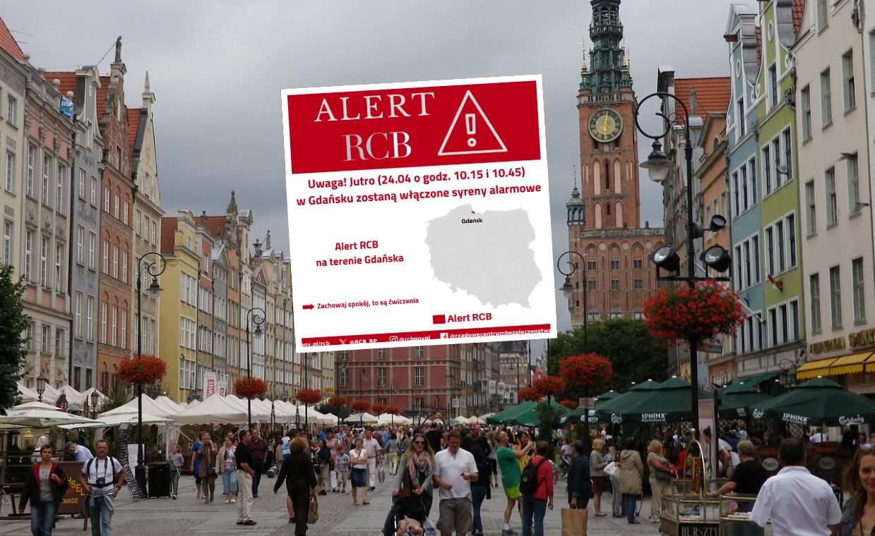 W Gdańsku zawyją syreny. Alert RCB dla mieszkańców