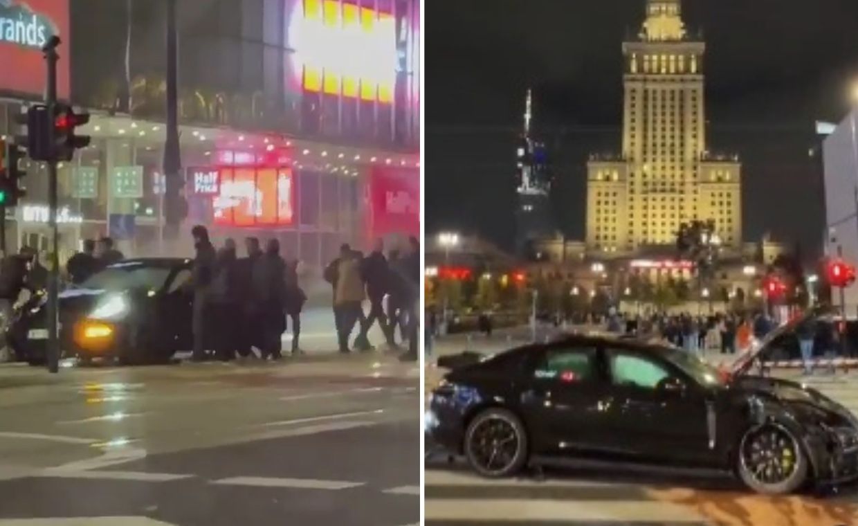 Pijany kierowca sparaliżował ruch w centrum Warszawy. Jest nagranie