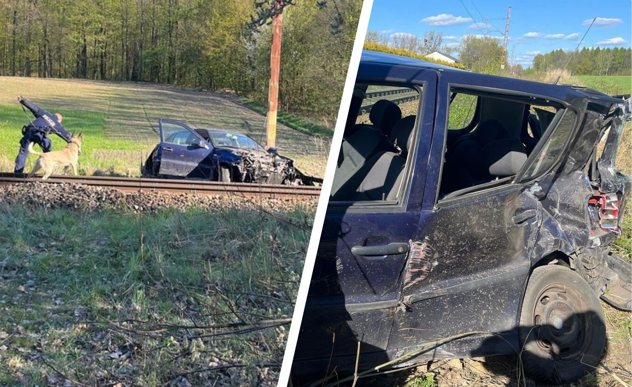Nie mógł dalej jechać, porzucił auto na torowisku. 27-latek zatrzymany