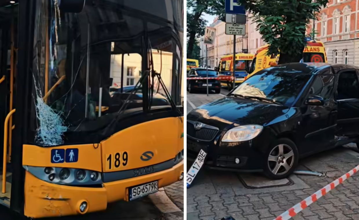 Pasażerowie przeżyli chwile grozy. Autobus zderzył się z osobówką