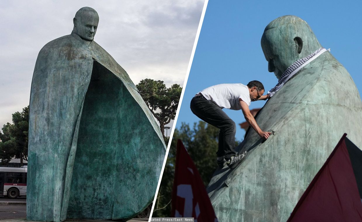 "To atak". Polska ambasada reaguje na profanację pomnika Jana Pawła II