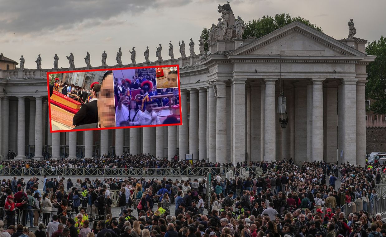 Oburzenie w Watykanie. Robią selfie przed trumną papieża Franciszka