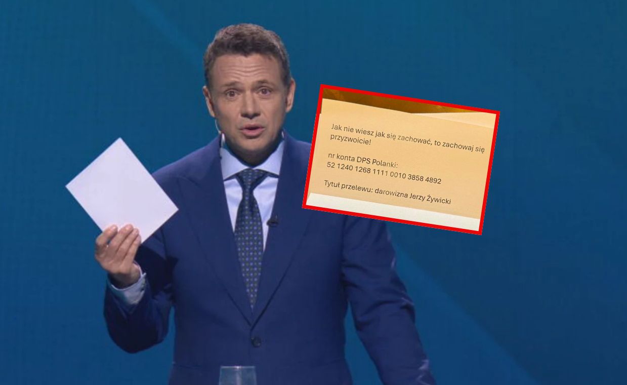 Gospodarz ujawnia zawartość koperty. "Jeden prosty cytat"