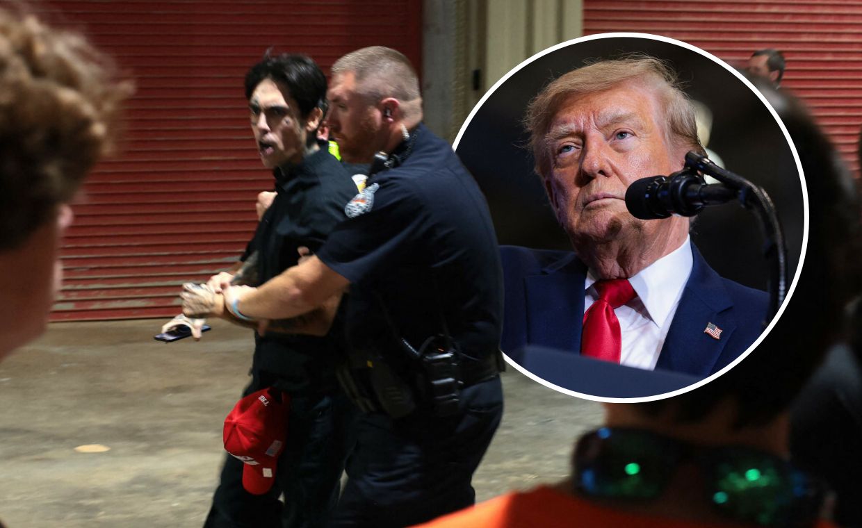 Problemy Trumpa na wiecu wyborczym. Wyprowadzali ludzi z hali