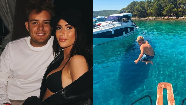 Kevin Mglej relacjonuje wakacje z synem i Roksaną Węgiel: pływanie jachtem, skoki do wody, długie spacery...