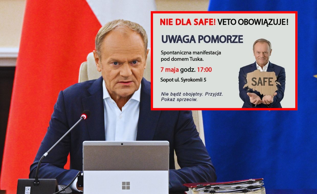Pikieta pod mieszkaniem Tuska. Premier uderza w prezydenta i prezesa PiS