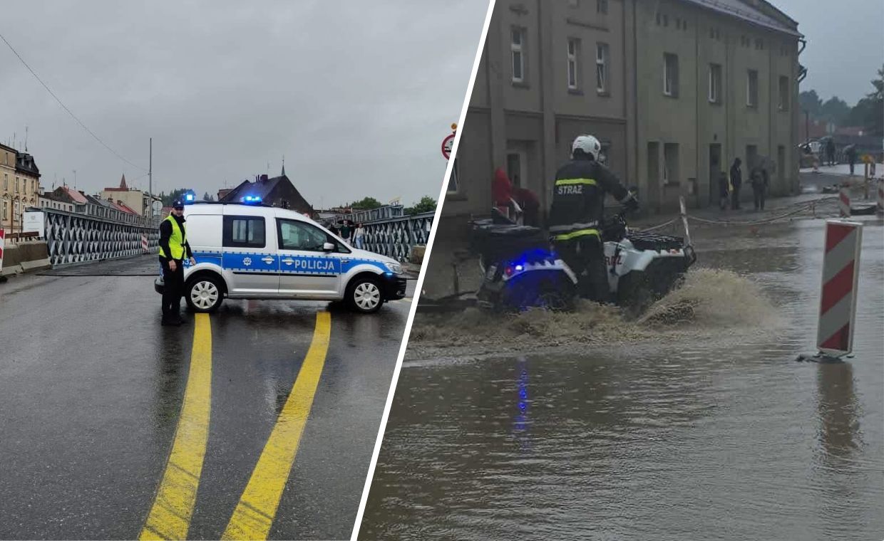 Zalane ulice w Głuchołazach. Zamknięto most