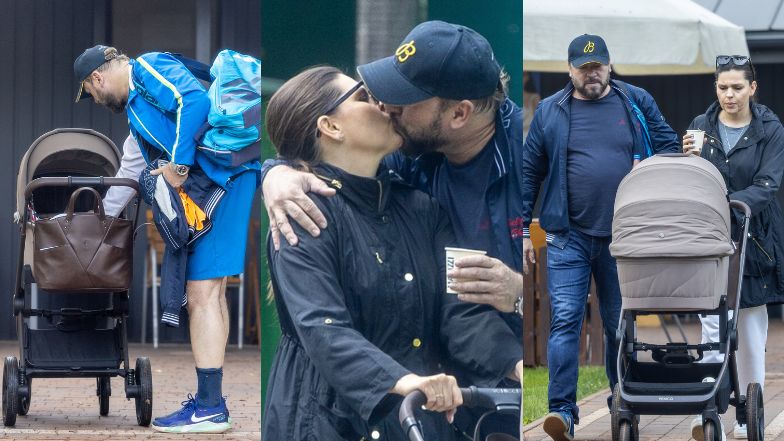 Michał Milowicz spaceruje z kilkumiesięcznym synem i sprzedaje całusy młodszej o 13 LAT ukochanej