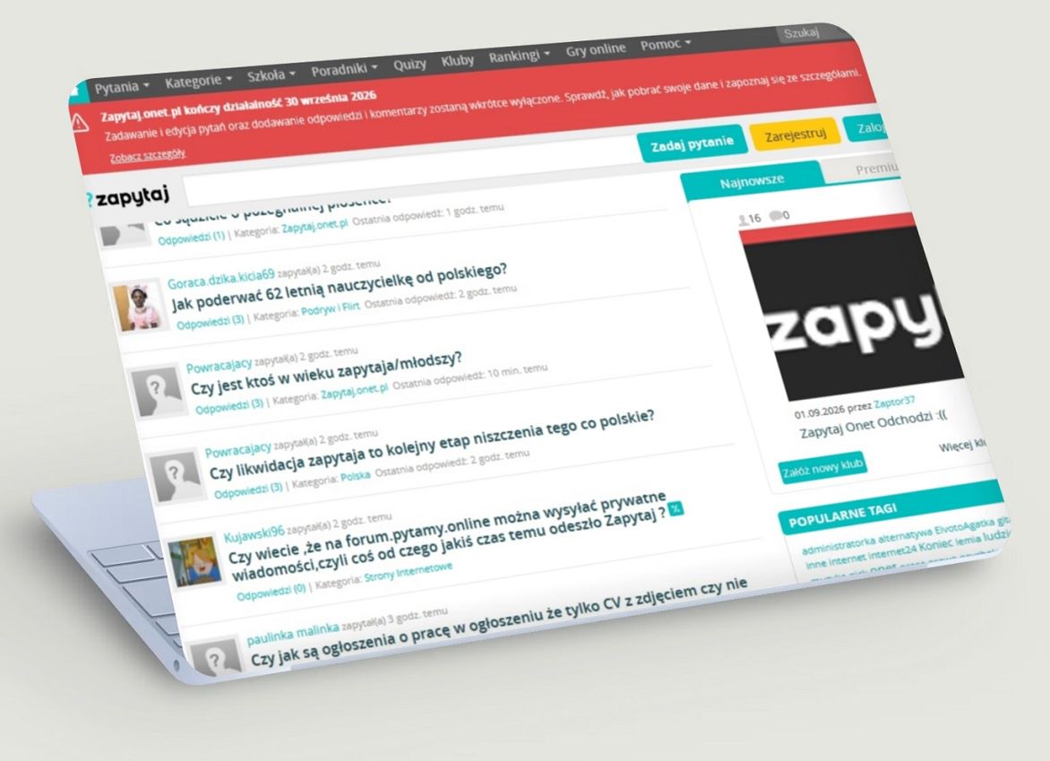 Onet zamyka witrynę z pytaniami i odpowiedziami. Tak traciła użytkowników